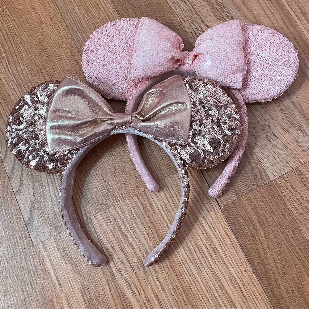 Disney Parks Rose gold Minnie Mouse Ears Pink Minnie Mouse Ears Set